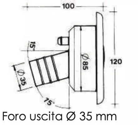 Vesisäiliön läpivienti valkoinen, 35 mm - MUUT VESIJÄRJESTELMÄN OSAT - 440 - 2