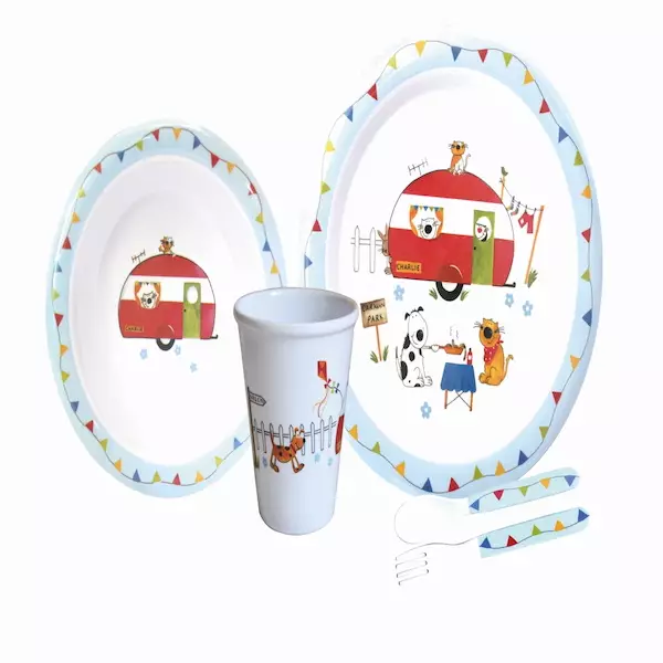 Flamefield lastenastiasto Charlie & Friends, 5 osaa - Ruokailu ja kattaus - 21360 - 1