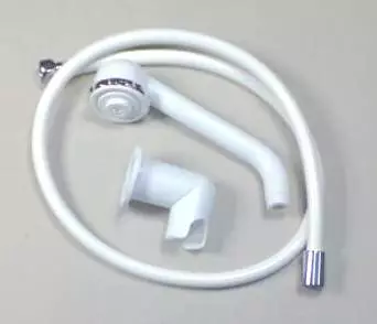 Suihkusarja Riva valkoinen/kromi suihkukahva, letku ja seinäkiinnike - HOBBY VARAOSAT - 5770 - 1