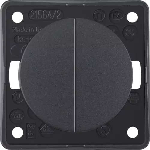 Berker katkaisin upotettava 2-osainen antrasiitti matta 250V, 16AX - Sähkörasiat, pistokkeet - 11131 - 1