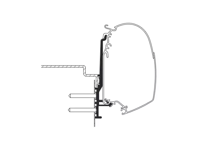 Thule kiinnityssarja Knaus Tourer CUV 3,00 m - Seinämarkiisien kiinnityssarjat - 23101 - 1