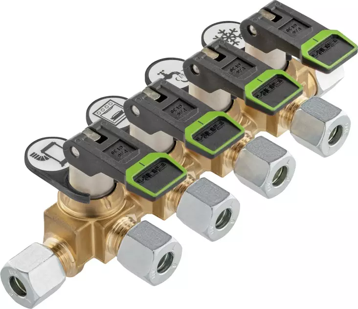 Gok neloissulkuhana 8mm kaasuputkelle 4x8 mm, lyhyt, kääntövipu - Kaasujärjestelmän tarvikkeet - 24382 - 1