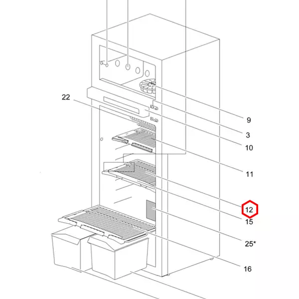 Thetford hylly 415x200 mm - Jääkaappien varaosat Thetford - 22132 - 1