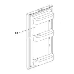 Thetford jääkaapin oven paneeli, kiiltävä musta, N3145, N3170, N4145, N4175 - Jääkaappien varaosat Thetford - 18632 - 1