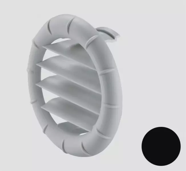 Truma suunnattava ritilä päätesuuttimeen musta - Ilmakeskuslämmityksen asennustarvikkeet - 14722 - 1