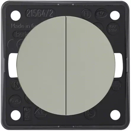 Berker katkaisin upotettava 2-osainen kromi matta 250V, 16AX - Sähkörasiat, pistokkeet - 9863 - 1