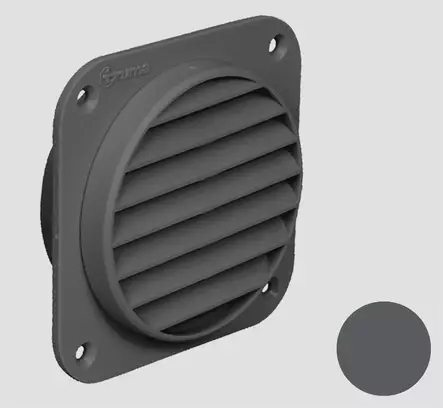 Kääntyvä ilmaritilä SCW 2, basaltinharmaa - Ilmakeskuslämmityksen asennustarvikkeet - 14443 - 1