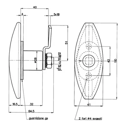 Luukun lukko musta, ei lukkopesää, Zadi - Ovien ja luukkujen osat - 25173 - 2
