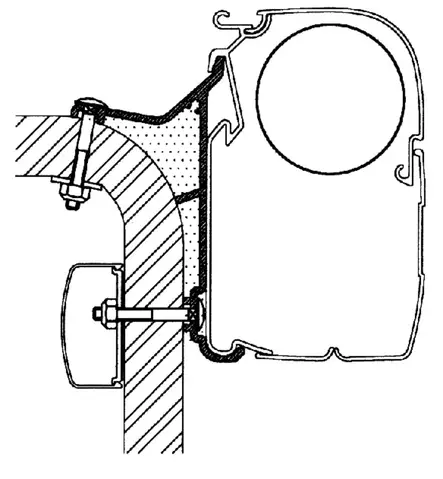 Thule kiinnityssarja Hymer B2 4,0 m - Seinämarkiisien kiinnityssarjat - 1013 - 1