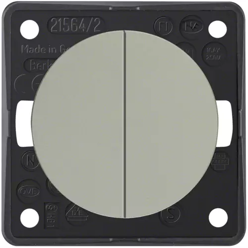Berker katkaisin upotettava 2-osainen kromi matta 250V, 16AX - Sähkörasiat, pistokkeet - 9863 - 1