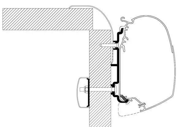 Thule kiinnityssarja Frankia adapter 4,5 m - Seinämarkiisien kiinnityssarjat - 13223 - 1