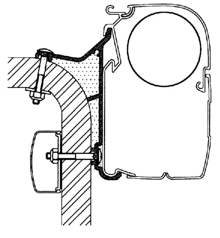 Thule kiinnityssarja Hymer B2 4,0 m - Seinämarkiisien kiinnityssarjat - 1013 - 1