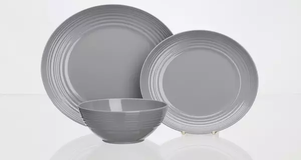 Flamefield melamiiniastiasto Non Slip harmaa, 12 osaa - Ruokailu ja kattaus - 21354 - 1