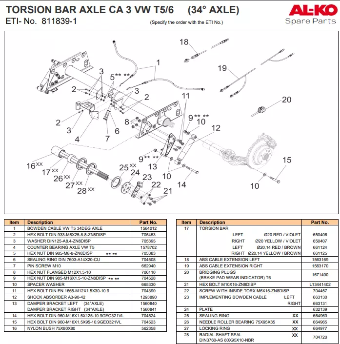 Lukitussokka teräsjouselle AMC BT AL-KO AMC - AL-KO ja bpw - 23784 - 1