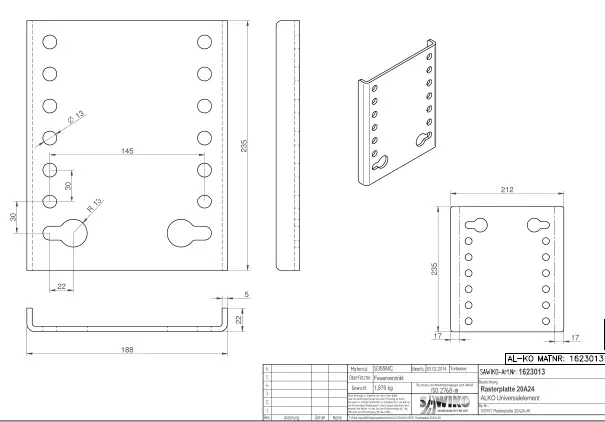 Sivulevysarja raamin kiinnitykseen - Vetokoukut - 18314 - 1