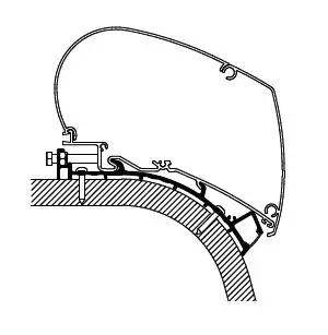 Thule kiinnityssarja Eriba Touring 820, 5,00 m - Kattomarkiisien kiinnityssarjat - 12074 - 1