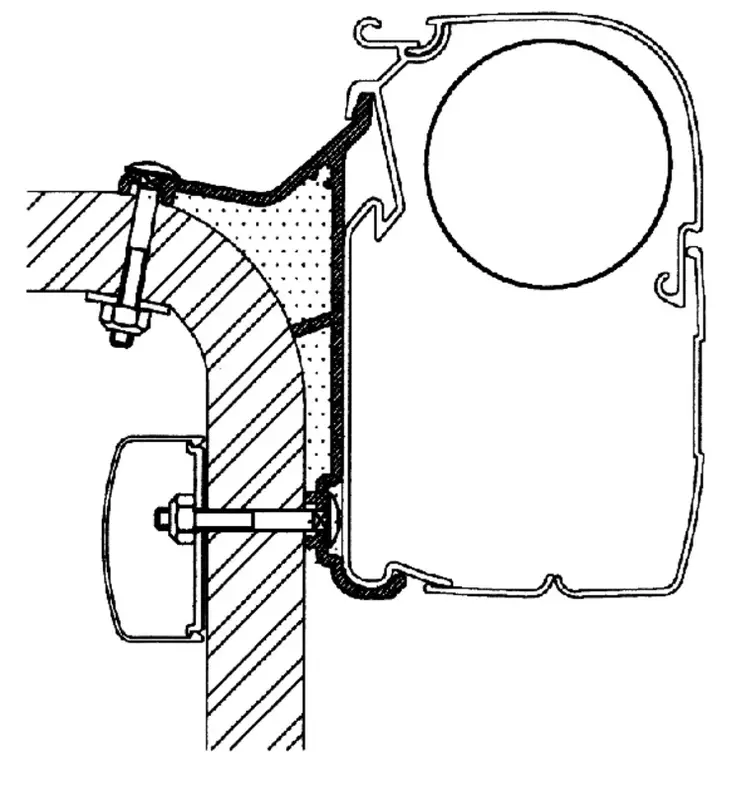 Thule kiinnityssarja Hymer B2 4,5 m - Seinämarkiisien kiinnityssarjat - 1014 - 1