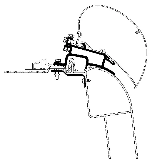 Thule kiinnityssarja Master/Movano 1998-2010 - Kattomarkiisien kiinnityssarjat - 1104 - 1