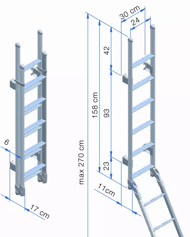 Thule taittuvat tikkaat De Luxe, 11 askelmaa - Kattokaiteet, tikkaat ja varusteet - 1634 - 1