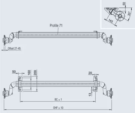 Akseli jarruton 750kg B1200 C1630mm AL-KO akseli optima 4X100 - AL-KO ja bpw - 10465 - 3