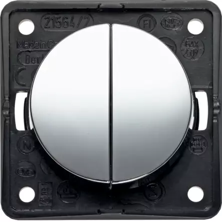 Berker katkaisin upotettava 2-osainen kromi kiiltävä 250V, 16AX - Sähkörasiat, pistokkeet - 11135 - 1