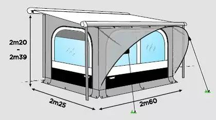 Thule markiisiteltta Quickfit 2,60 x 2,25, M - Markiisien seinät ja sarjat Thule - 25275 - 2