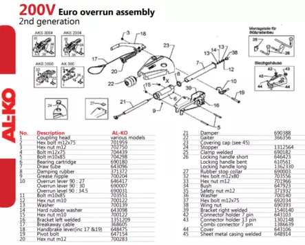 Vetopään iskunvaimennin 200V, pituus: a-519, b-358 - AL-KO - 2555 - 2