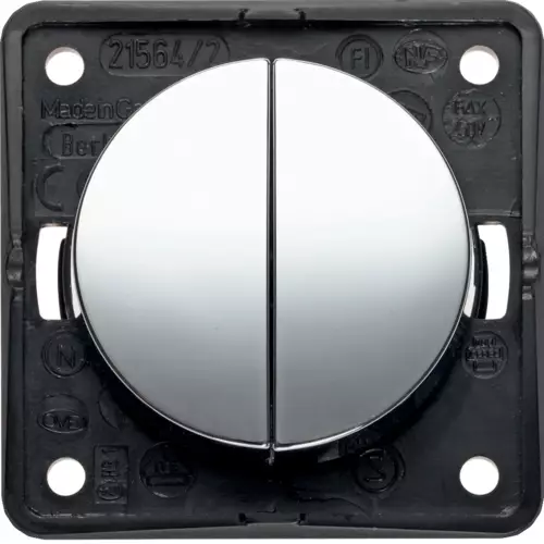 Berker katkaisin upotettava 2-osainen kromi kiiltävä 250V, 16AX - Sähkörasiat, pistokkeet - 11135 - 1