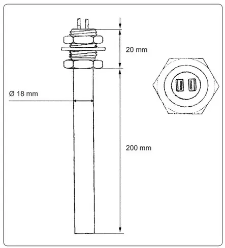 Lämpövastus vesisäiliöön 12 V/30 W, termostaatti - MUUT VESIJÄRJESTELMÄN OSAT - 25226 - 2