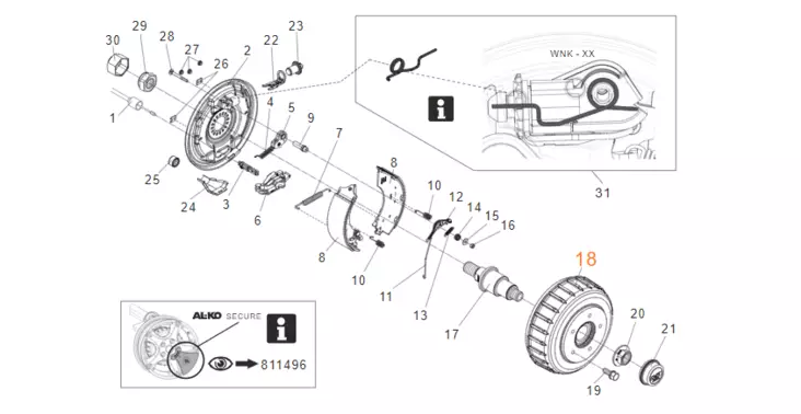 Säätövipu oikea AL-KO automaatti jarruille 2361 - AL-KO - 24276 - 1
