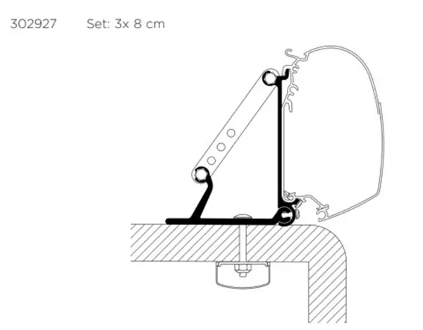 Thule kiinnityssarja Universal Adapter - Seinämarkiisien kiinnityssarjat - 18666 - 1