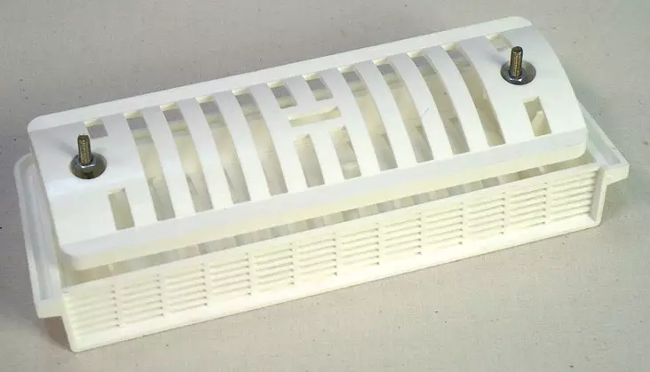 Tuuletusritilä suljettava valkoinen läpiasennettava - Muut koriosat - 5646 - 1