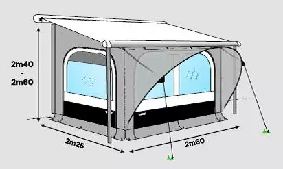 Thule markiisiteltta Quickfit 2,60x2,25 m, L - Markiisien seinät ja sarjat Thule - 6887 - 2
