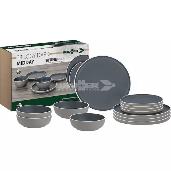 Brunner astiasto Midday trilogy dark, 12 osaa - Ruokailu ja kattaus - 25827 - 1