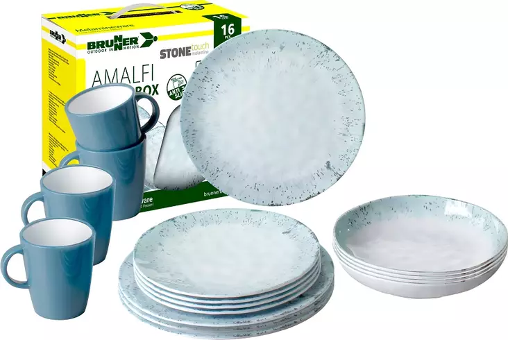 Brunner melamiiniastiasto Amalfi, liukueste, 16 osaa - Ruokailu ja kattaus - 11467 - 1