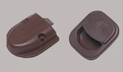 Kaapin lukko ruskea. T-vedin Asennusaukko 45x40mm - KALUSTEIDEN TARVIKKEET - 2607 - 1