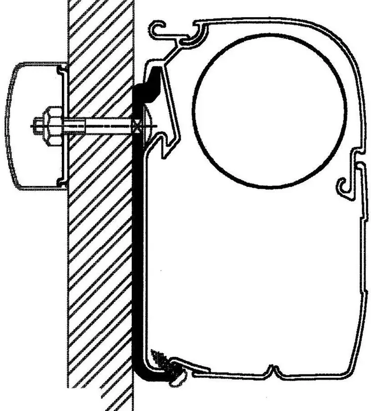 Thule kiinnityssarja, seinälaatta 3,5 m - Seinämarkiisien kiinnityssarjat - 10137 - 1