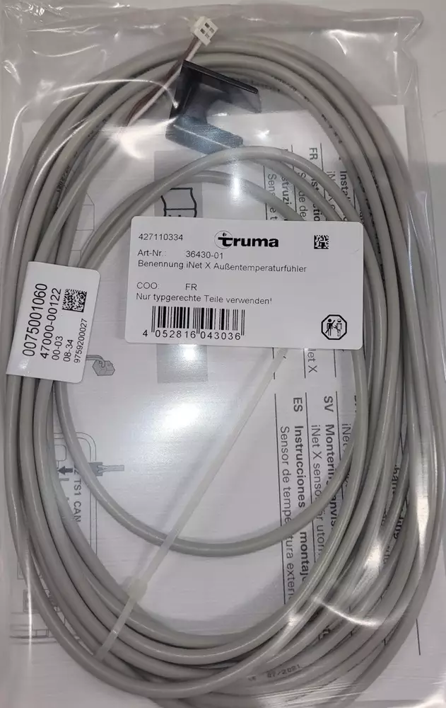Truma ulkolämpötilan anturi, johto, iNet X paneeli - Lämmityslaitteiden asennustarvikkeet - 18417 - 1