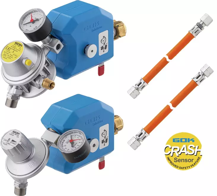 Gok pullonvaihtaja + säädin 30 mbar kv Caramatic SafeDrive Plus - Säätimet, vaihtajat, letkut, suodattimet - 24388 - 1