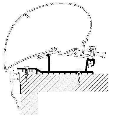 Thule kiinnityssarja Hobby vaunu 2009- - Kattomarkiisien kiinnityssarjat - 1108 - 1