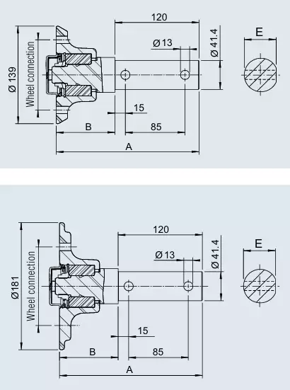 Jarruton napa AL-KO 100x4 375 kg Kompaktilaakeri 4 x 100 pulttijako - AL-KO - 11959 - 1