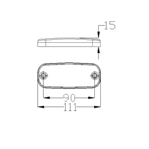 Led sivuvalo 12v keltainen pituus 111mm keltainen äärivalo kiinnitysväli 90mm - Hella/talmu/muut - 11559 - 2