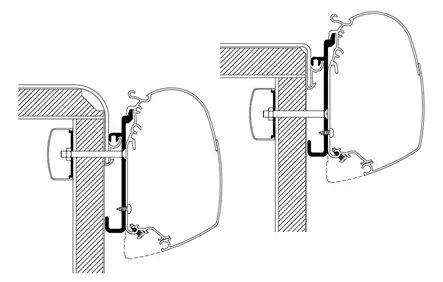 Thule kiinnityssarja Rapido Serie 7 / 8 - Seinämarkiisien kiinnityssarjat - 1009 - 1