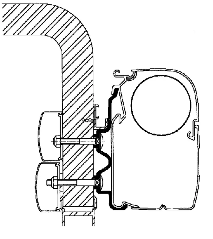 Thule kiinnityssarja Hymer Camp 4,5 m - Seinämarkiisien kiinnityssarjat - 1019 - 1