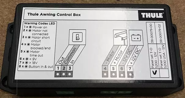 Thule moottorin ohjausyksikkö 5200 12V - Markiisien varaosat Thule - 13159 - 1