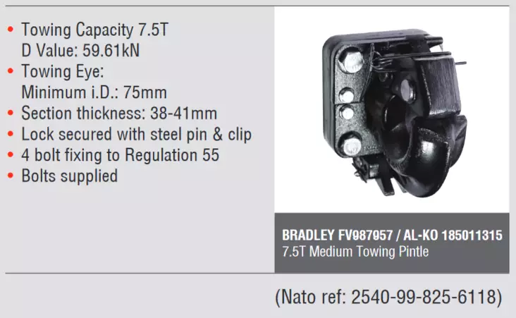 Vetokoukku Bradley 7,5 T AL-KO Bradley D 59.61Kn - Vetokoukut - 12949 - 1