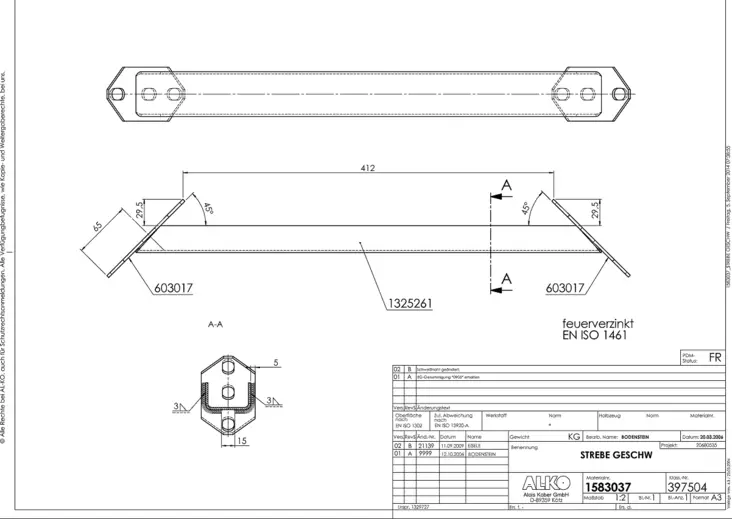 Viistopalkkisarja AMC 412mm AL-KO viistopalkkisarja vetokoukkuun - Vetokoukut - 11819 - 1